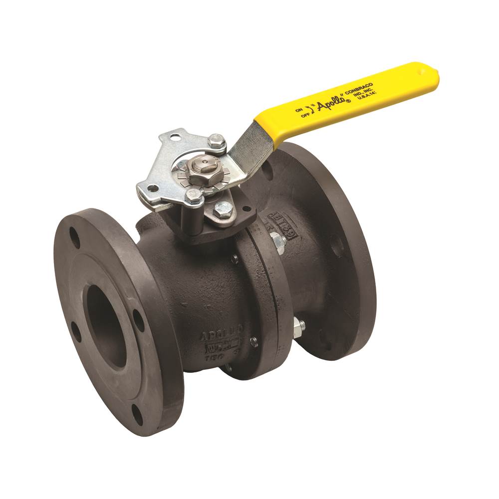 Apollo Carbon Steel Class 150 Standard Port Ball Valve With 316 Ss Ball And Stem, Graphite Packing, Spiral Wound Graphite Body Seal, Rptfe Bearing, Gear Opearted Standard Hand Wheel 10'' (2 X Flange)