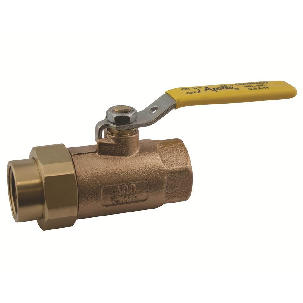 Apollo Bronze 2 Piece Ball Valve With Ss Lever And Nut 1'' (Union Fnpt X Fnpt)