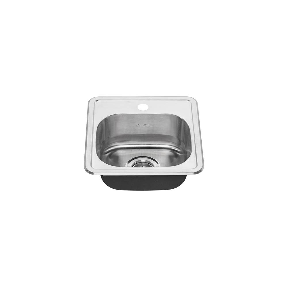 American Standard Colony® 15 x 15-Inch Stainless Steel 1-Hole Top Mount Single Bowl ADA Kitchen Sink