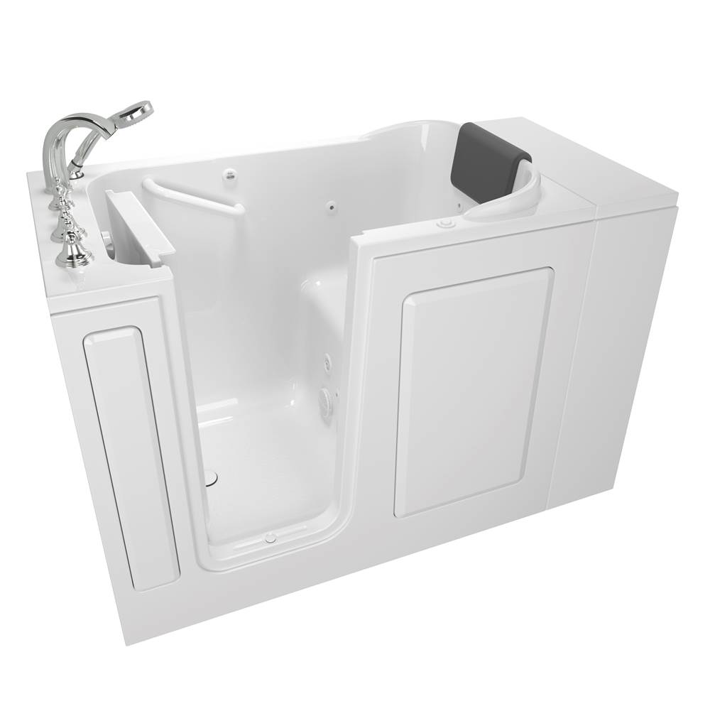 American Standard Gelcoat Premium Series 28 x 48-Inch Walk-in Tub With Whirlpool System - Left-Hand Drain With Faucet