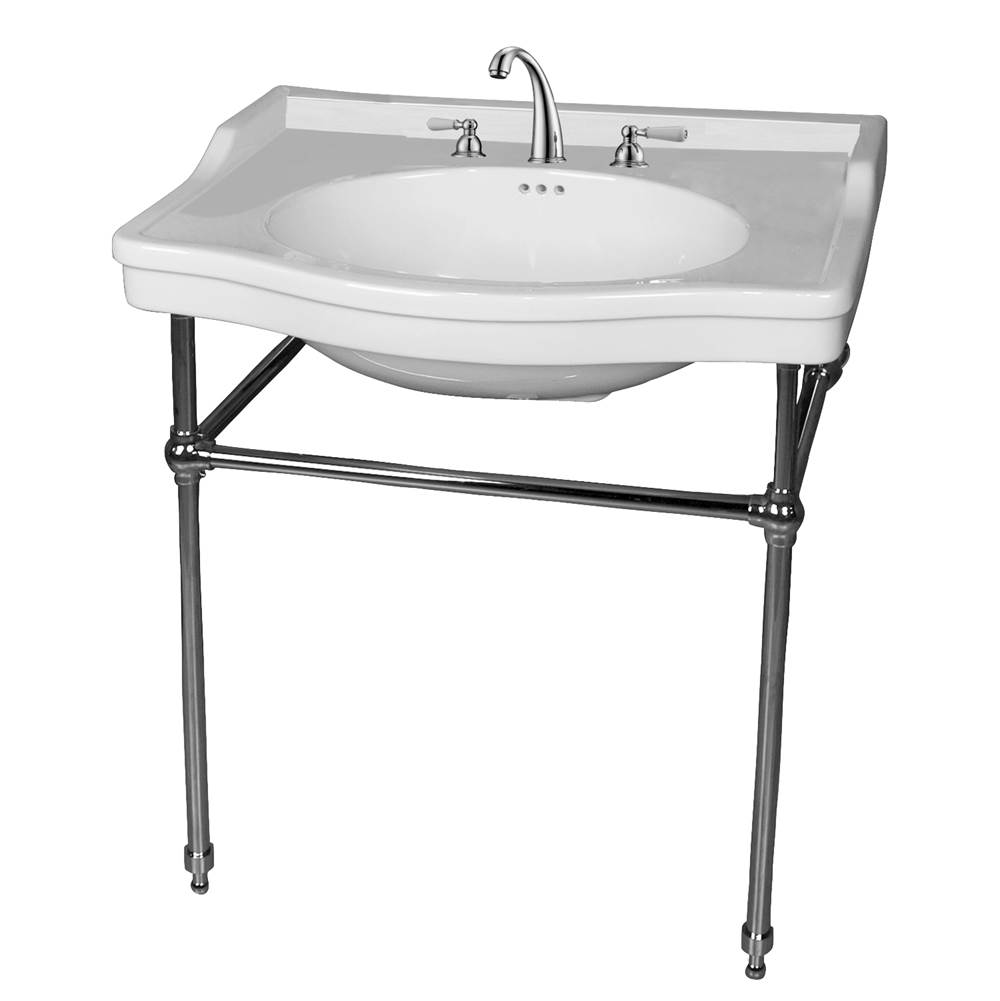 Barclay Ensal 30''Console w/Stand,White 1 Faucet Hole, CP Stand