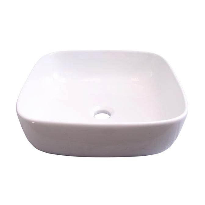 Barclay Mentone Above Counter Basin15-3/4'',Square, No Fct Hole,WH