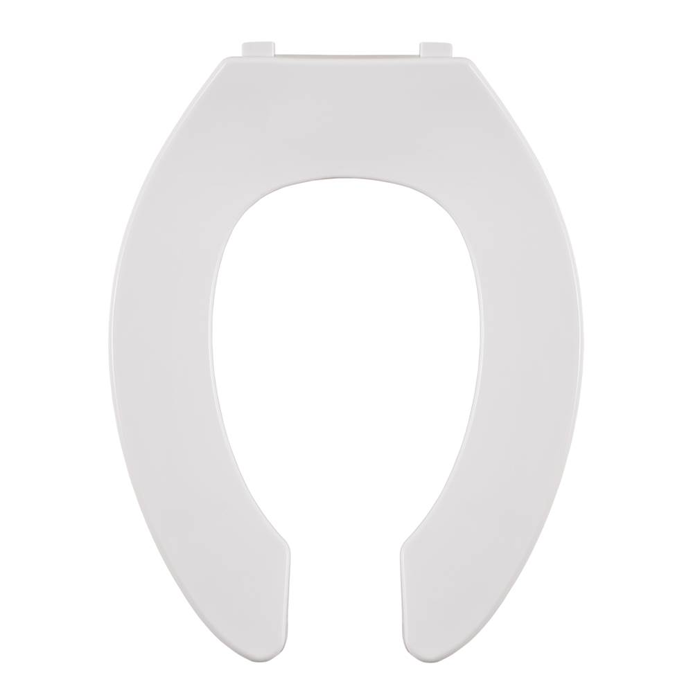 Centoco Luxury Plastic Toilet Seat, Open Front Less Cover, White, Elongated Bowl