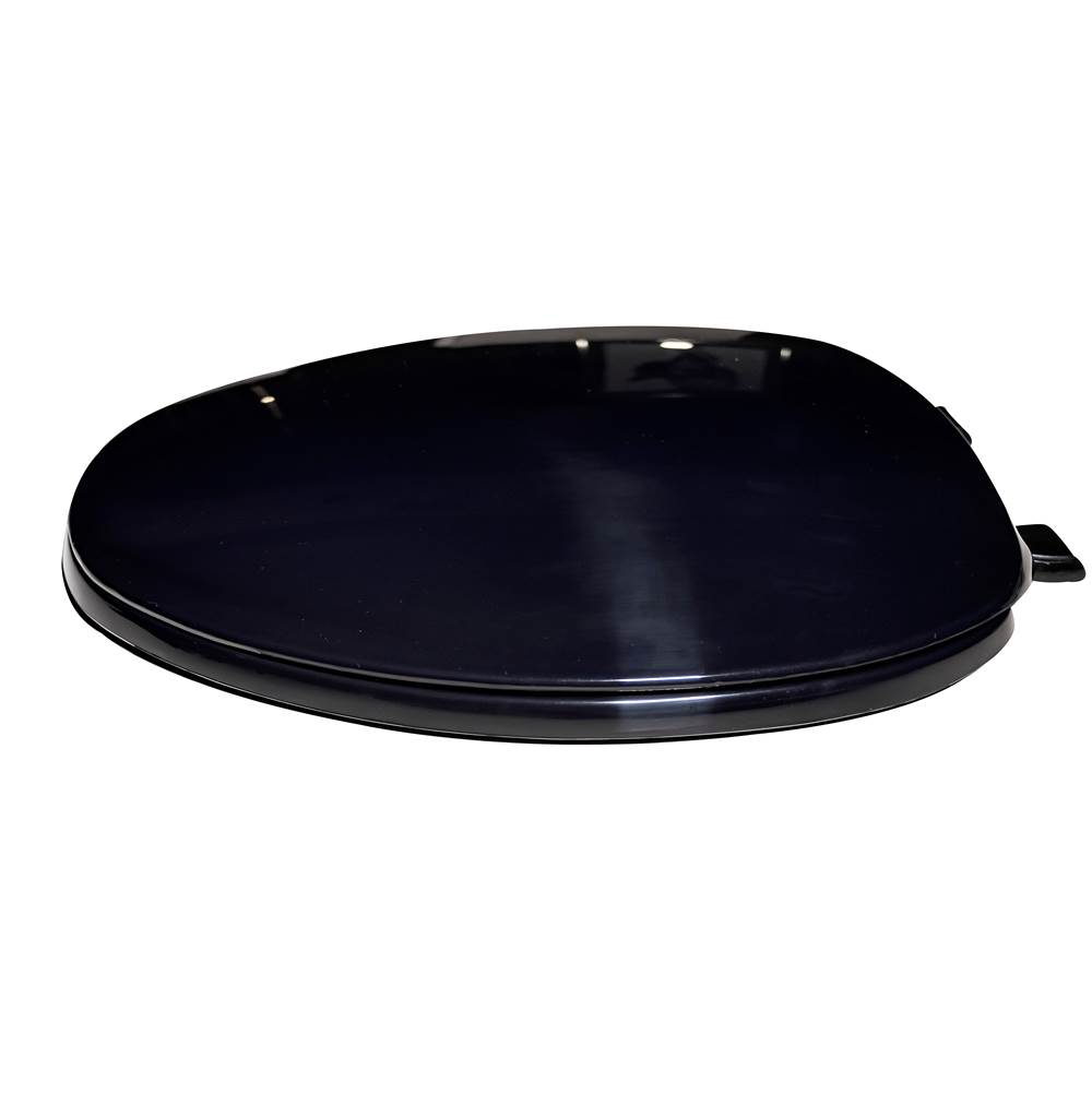 Centoco Deluxe Plastic Seat, Closed Front With Cover, Black, Elongated Bowl