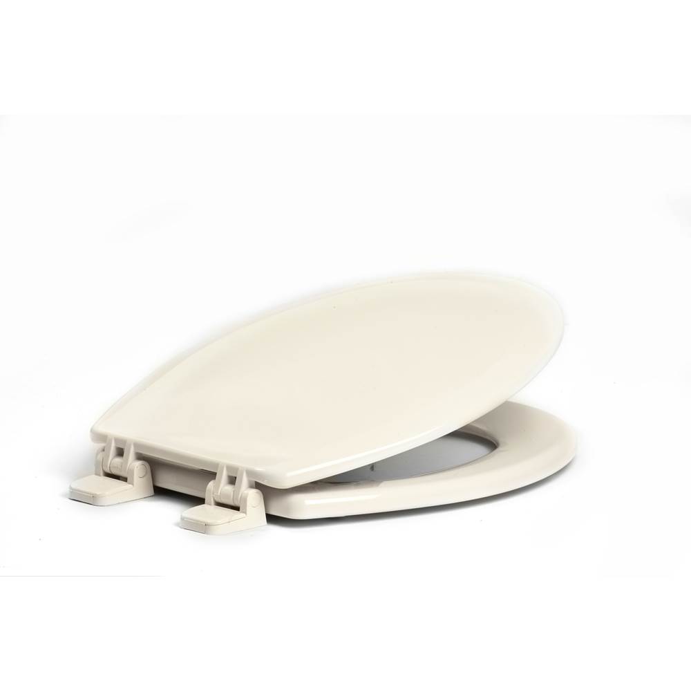Centoco Deluxe Molded Wood Toilet Seat, Closed Front With Cover, Crane White, Regular Bowl.