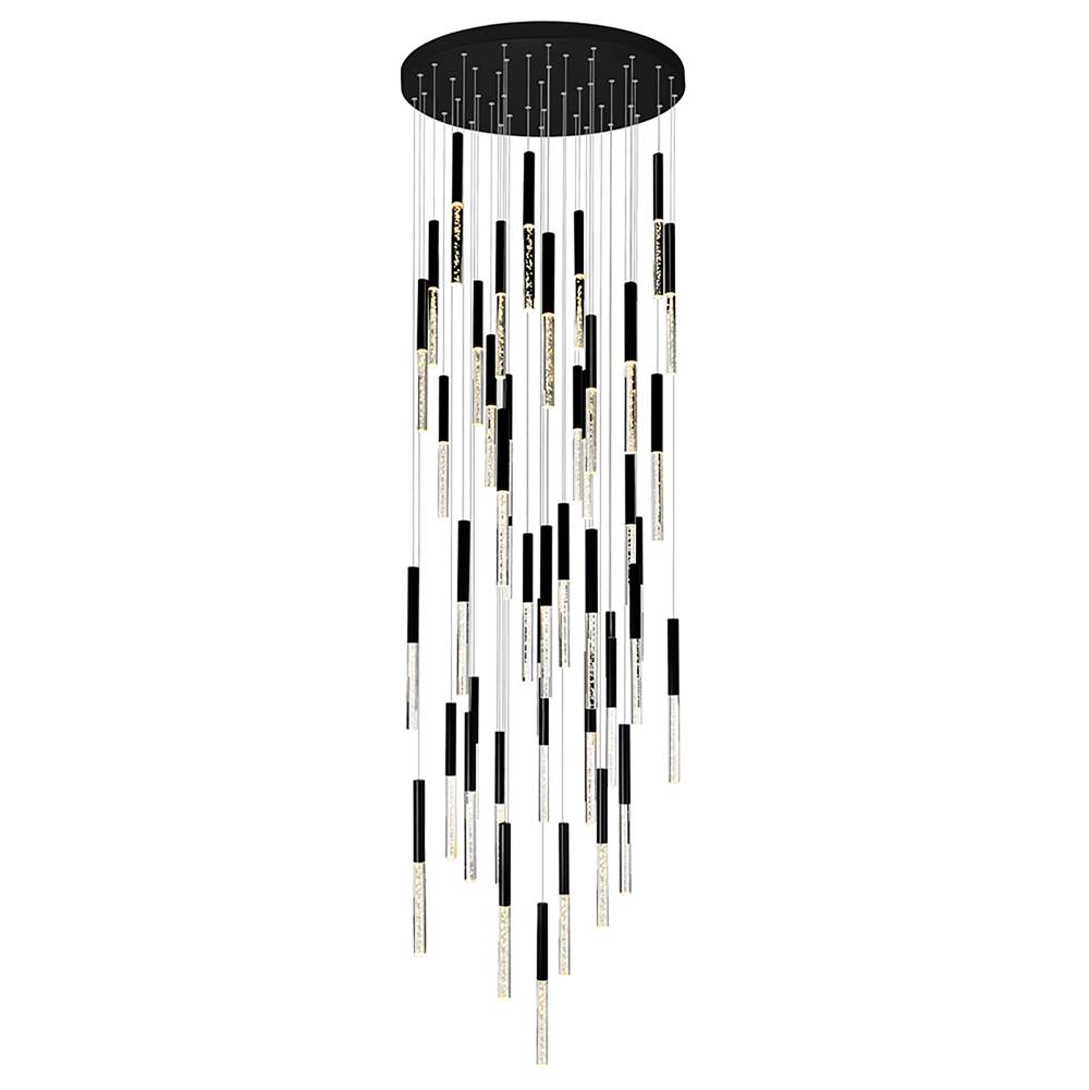 CWI Lighting Dragonswatch LED Integrated Chandelier with Black Finish