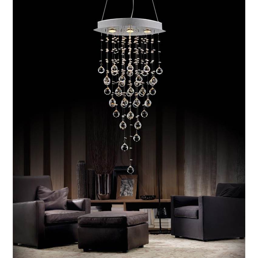 CWI Lighting Robin 3 Light Down Chandelier With Chrome Finish