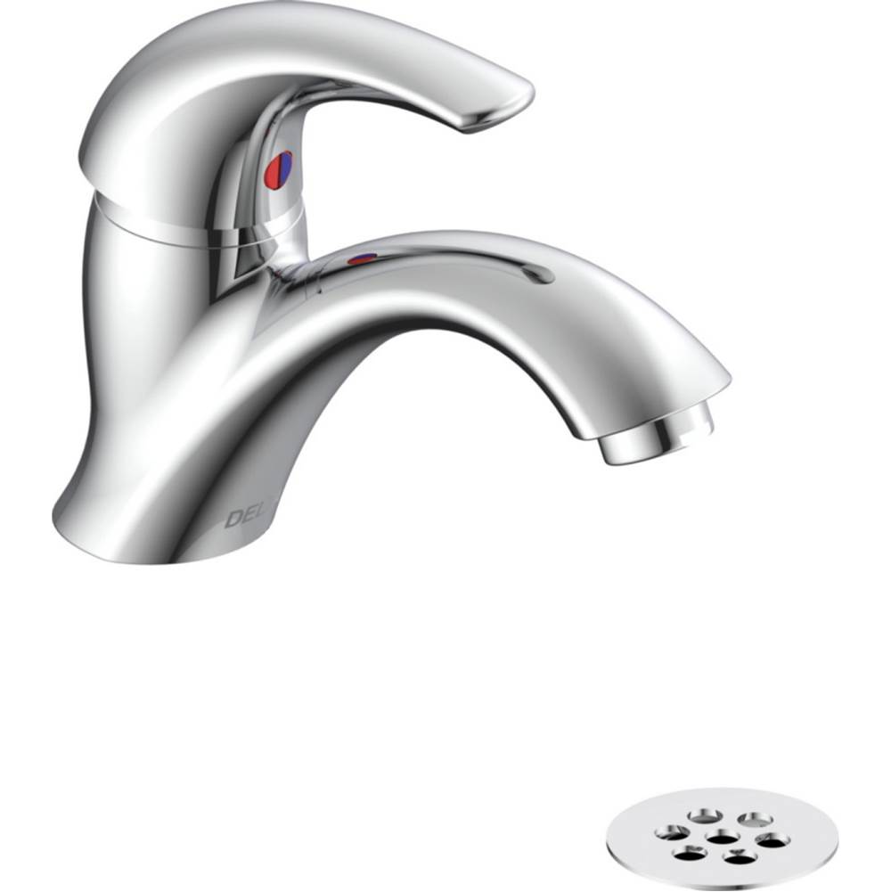 Delta Commercial Commercial 22C: Single Handle Single Hole Bathroom Faucet with Grid Strainer