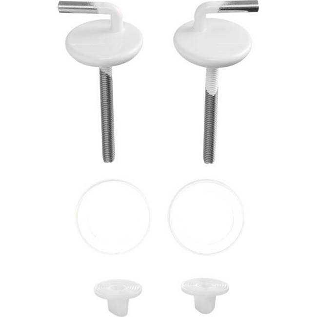 Duravit Hinge Set for Seat and Cover without Soft Closure, Stainless Steel, White