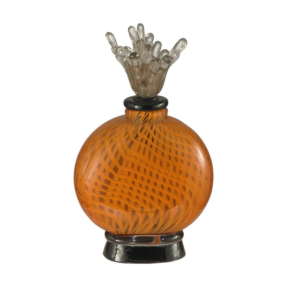 Dale Tiffany Pumpkin Pie Hand Blown Art Glass Perfume Bottle