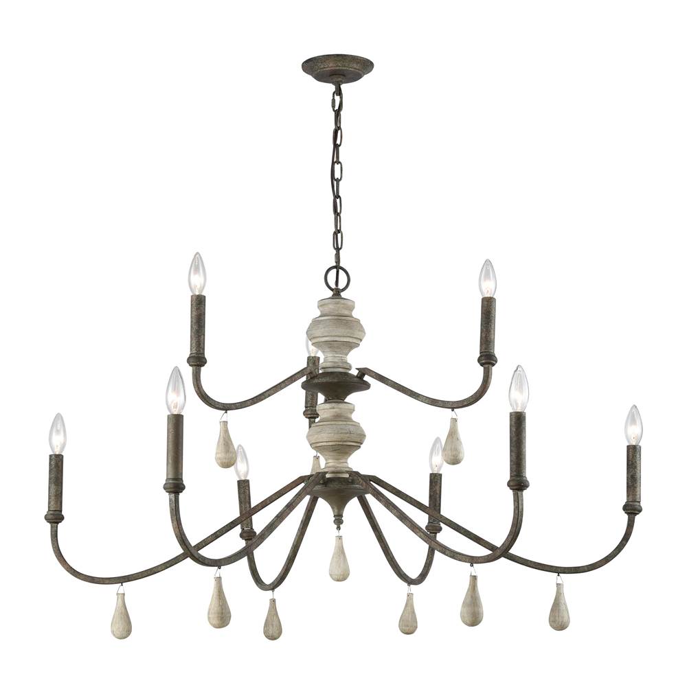 Elk Home French Connection 42'' Wide 9-Light Chandelier - Malted Rust