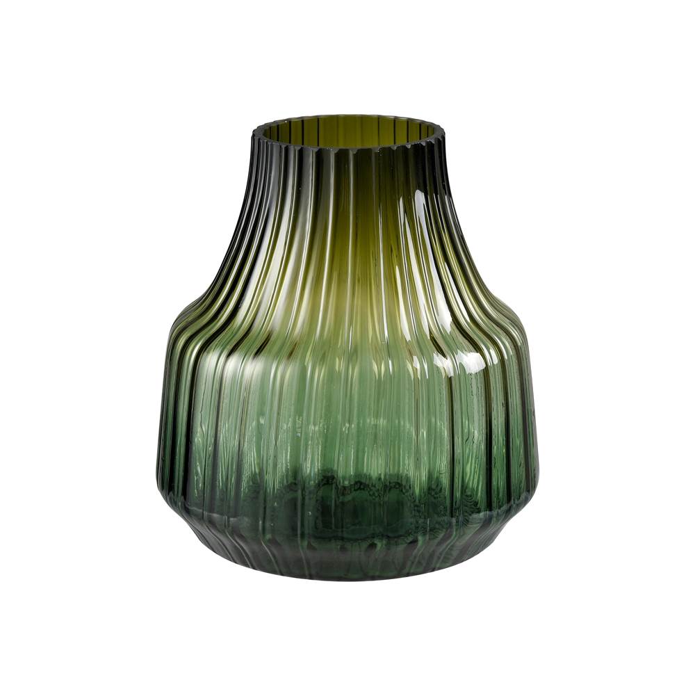 Elk Home Velasco Ribbed Vase - Small Green Ombre