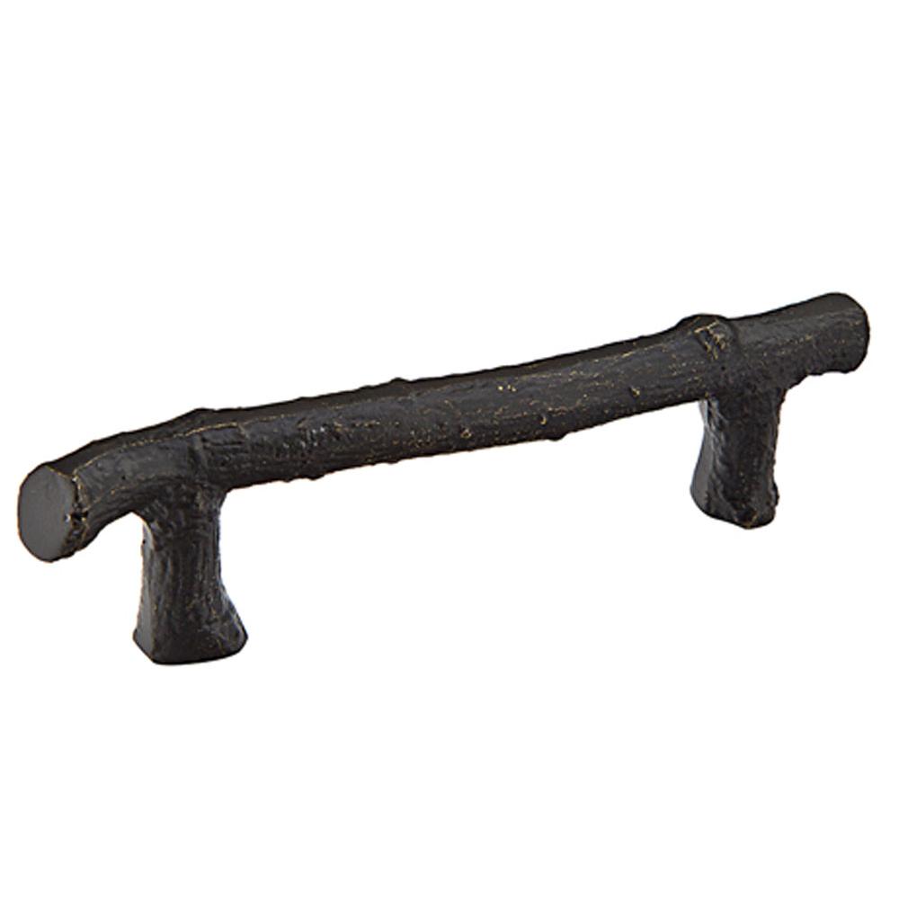 Emtek Sandcast Bronze Twig Pull, 3'' C-C, MB