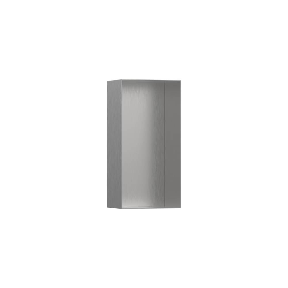 Hansgrohe XtraStoris Minimalistic Wall Niche with Open Frame 12''x 6''x 4''  in Brushed Stainless Steel