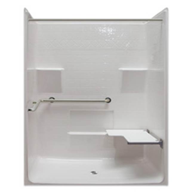 Hamilton Bathware Alcove AcrylX 34 x 63 x 78 Shower in Biscuit Granite G6334IBS Tile