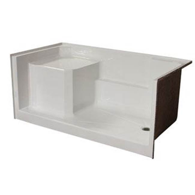 Hamilton Bathware AcrylX Shower Base in White Granite MPB 6032 SH 1S 4.0 L/R