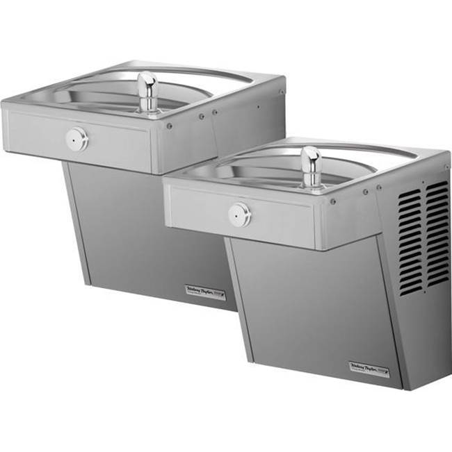 Halsey Taylor Wall Mount Vandal-Resistant Bi-Level ADA Cooler, Non-Filtered Refrigerated Stainless