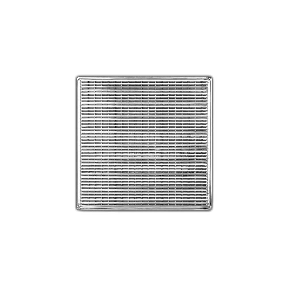 Infinity Drain 5'' x 5'' WD 5 High Flow Complete Kit with Wedge Wire Pattern Decorative Plate in Satin Stainless with ABS Drain Body, 3'' Outlet