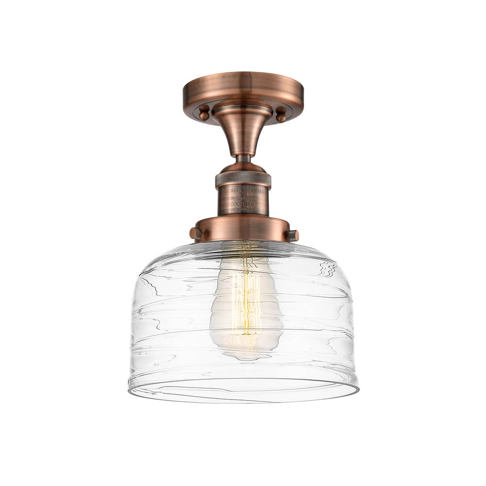 Innovations Large Bell 1 Light Semi-Flush Mount part of the Franklin Restoration Collection