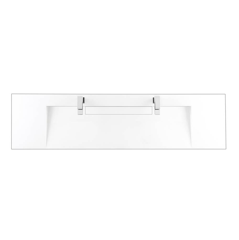 James Martin Vanities 72'' Double Top, Composite Stone, Glossy White Finish
