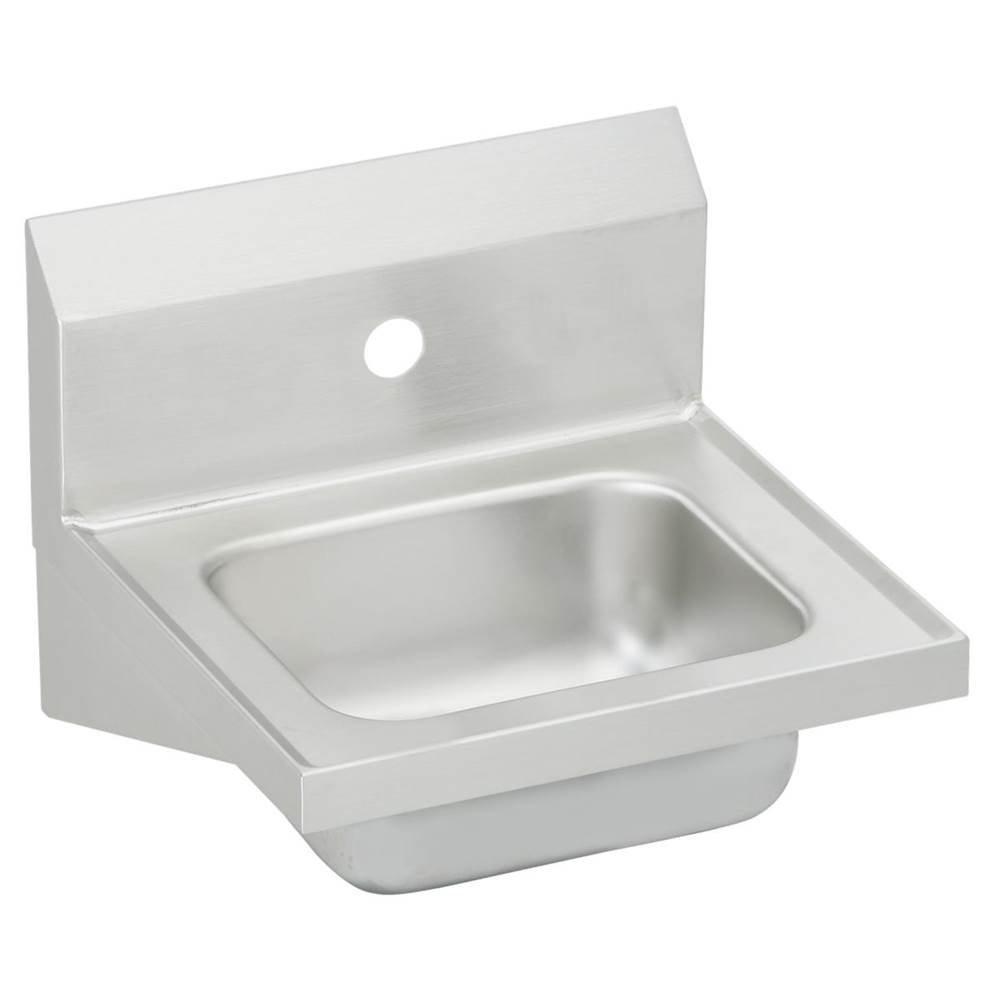 Just Manufacturing Stainless Steel 16-3/4'' x 15-1/2'' x 13'' Single Bowl Wall Hung 4-Hole Hand Wash Sink