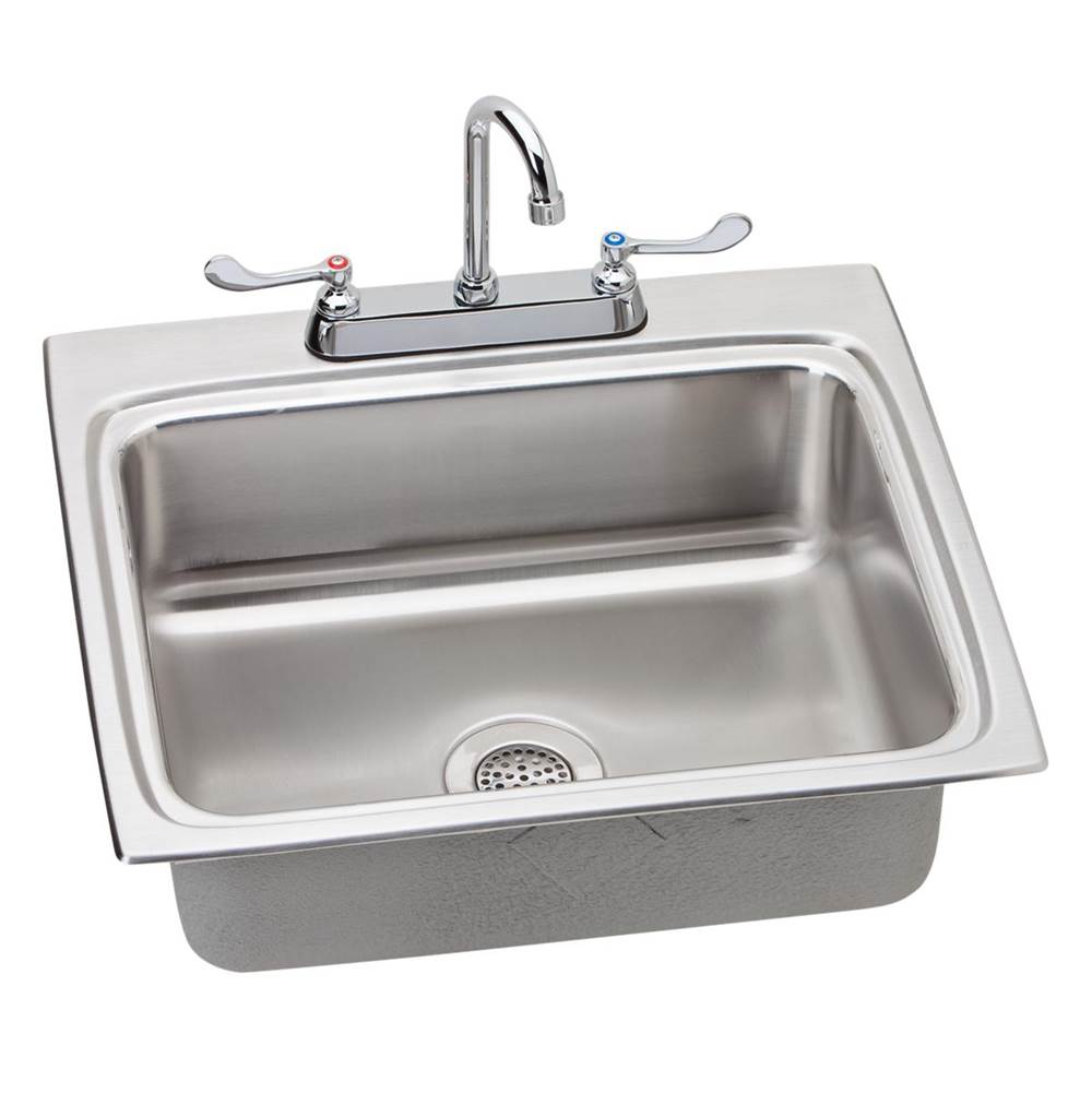 Just Manufacturing Stainless Steel 25'' x 22'' x 8-1/8'' 4-Hole Single Bowl Drop-in Sink