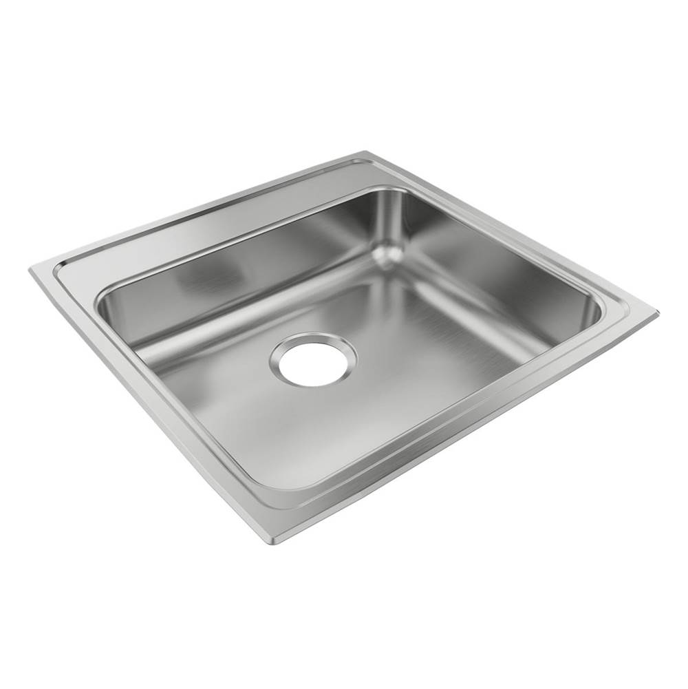 Just Manufacturing SS 22'' x 22'' x 5-1/2'' 4-Hole Single Bowl Drop-in ADA Sink