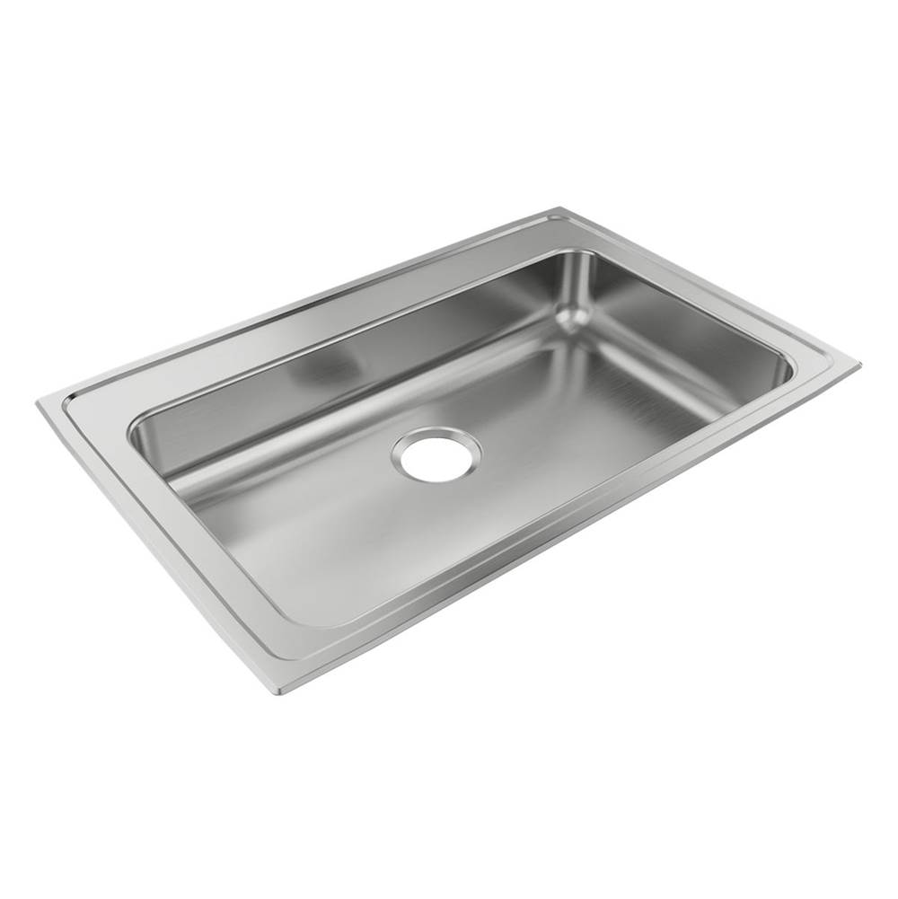 Just Manufacturing Stainless Steel 33'' x 21-1/4'' x 6'' 3-Hole Single Bowl Drop-in ADA Sink