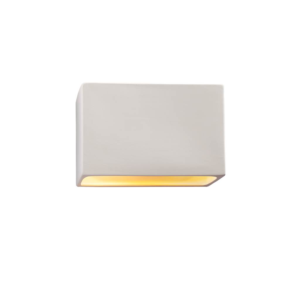Justice Design Small ADA Wide Rectangle LED Wall Sconce - Closed Top in Gloss Blush