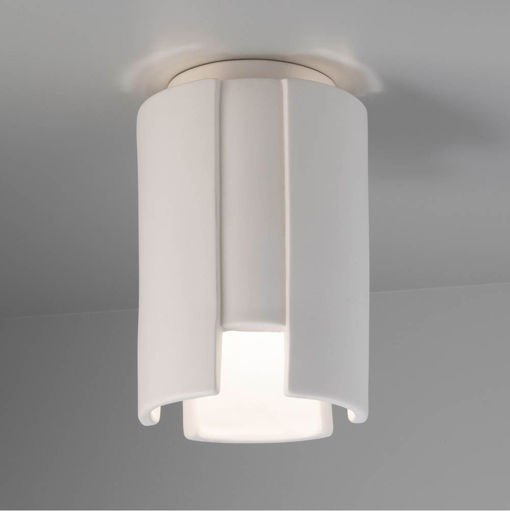 Justice Design Stagger Outdoor LED Flush-Mount in Gloss White