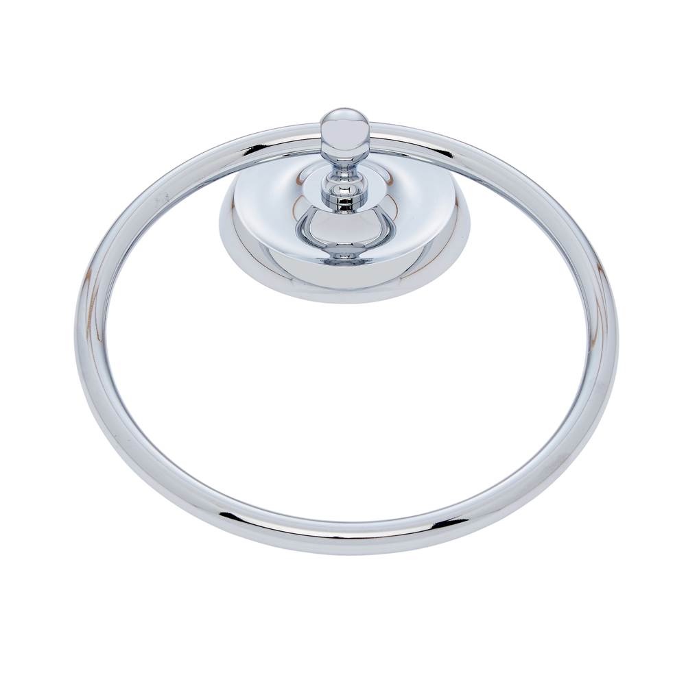 JVJ Hardware Paramount Series Polished Chrome Finish Towel Ring C/S, Composition Solid Brass