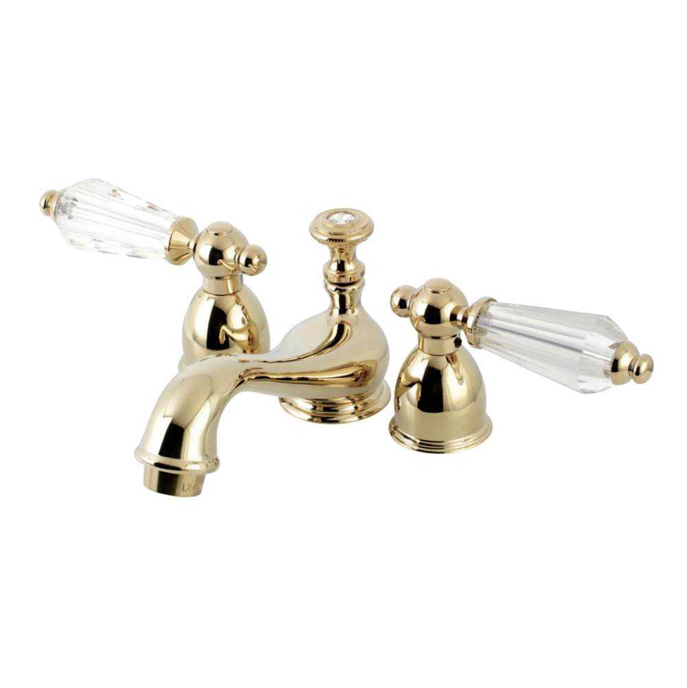 Kingston Brass Wilshire Mini-Widespread Bathroom Faucet with Brass Pop-Up, Polished Brass