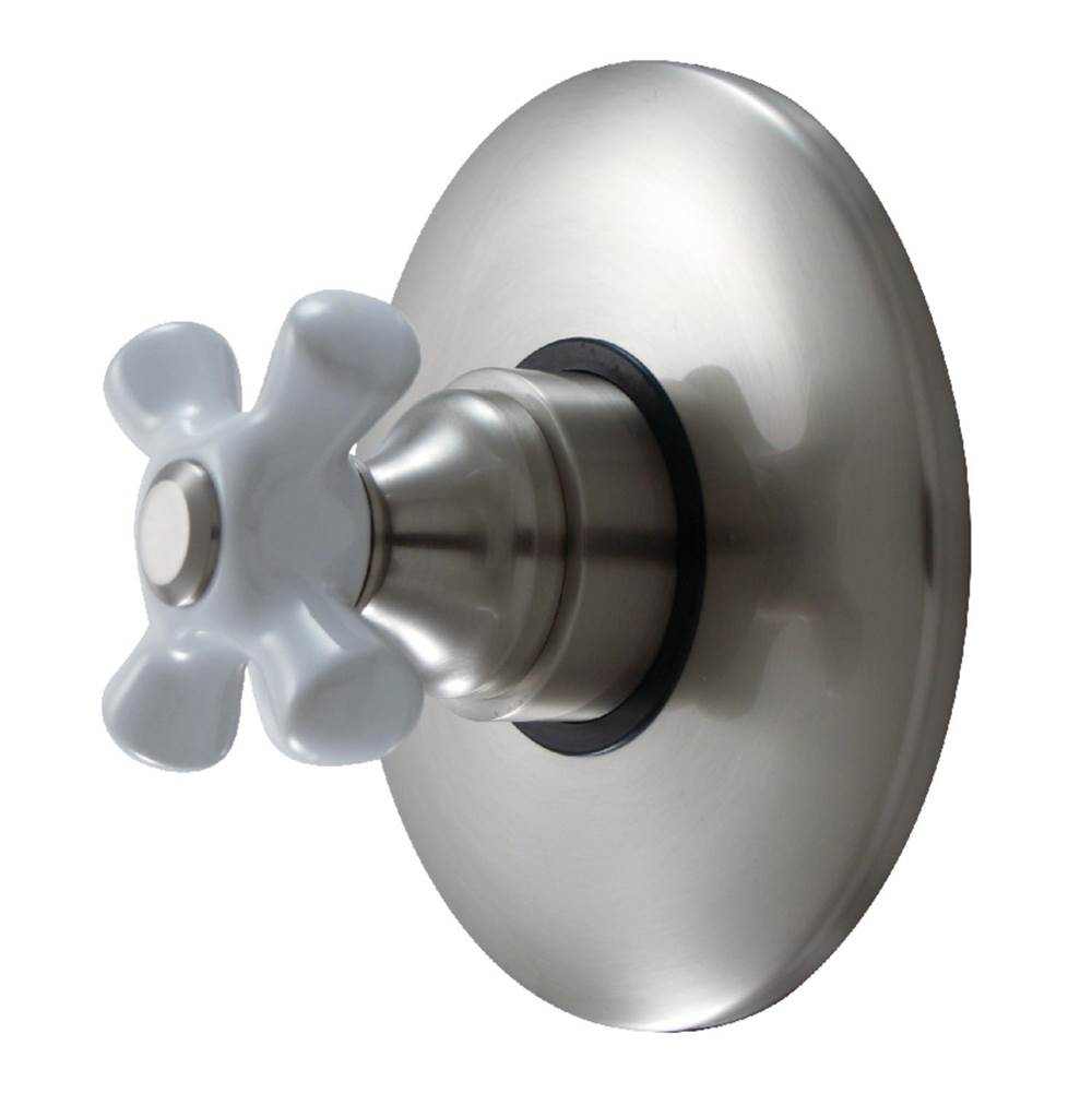 Kingston Brass Volume Control With Cross Handle, Brushed Nickel