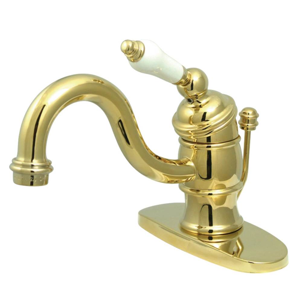 Kingston Brass Victorian 4'' Centerset Single Handle Bathroom Faucet, Polished Brass