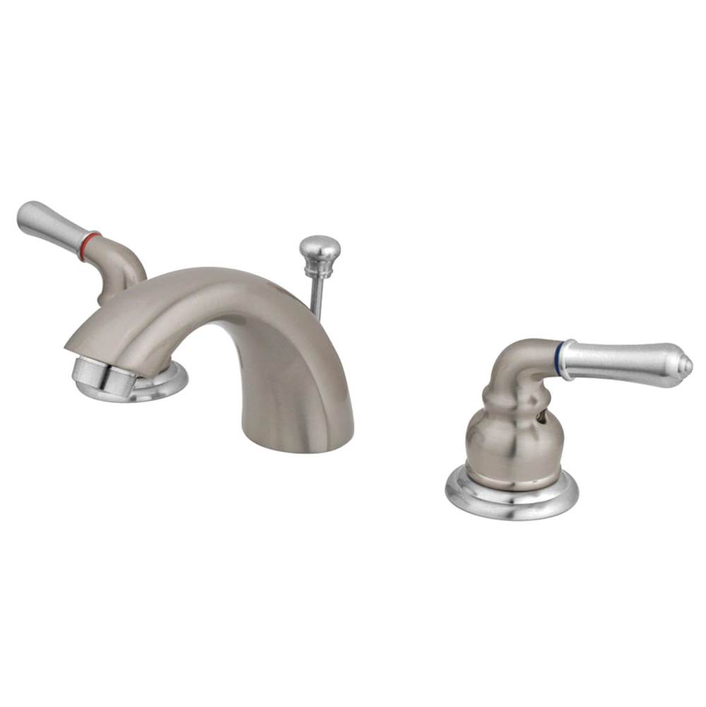 Kingston Brass Mini-Widespread Bathroom Faucet, Brushed Nickel/Polished Chrome