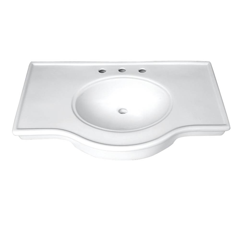 Kingston Brass Fauceture Imperial 37'' x 22'' Ceramic Console Sink Basin, White