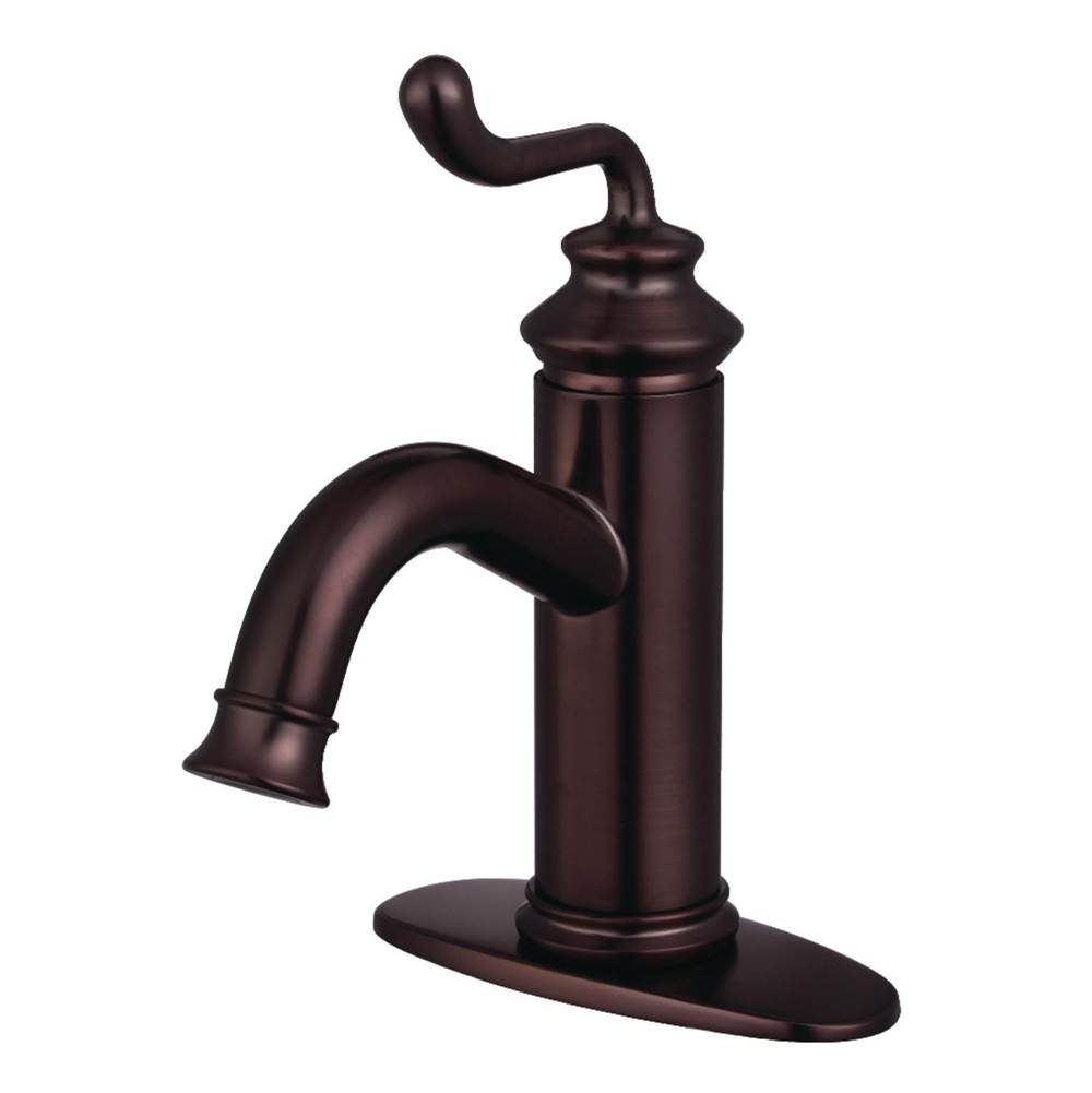 Kingston Brass Fauceture Royale Single-Handle Bathroom Faucet with Push Pop-Up, Oil Rubbed Bronze