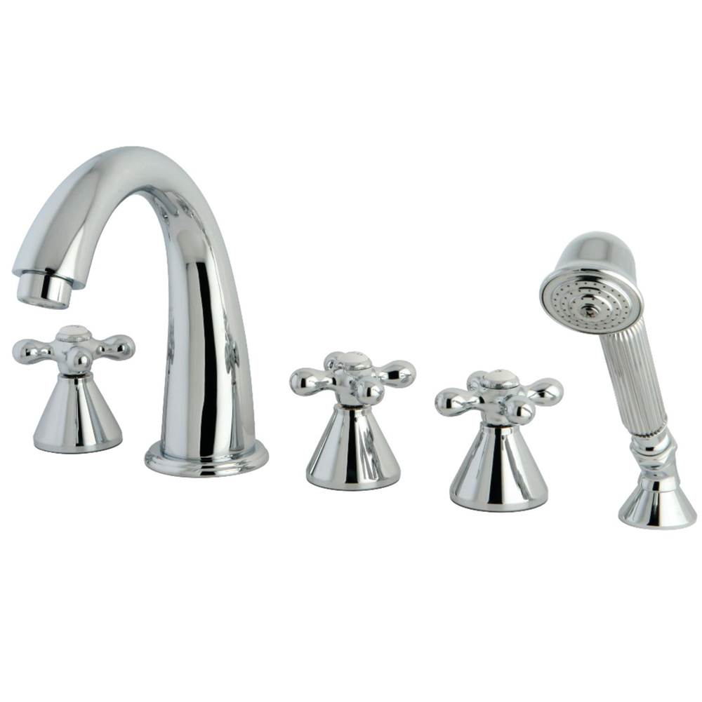Kingston Brass Roman Tub Faucet 5 Pieces with Hand Shower, Polished Chrome