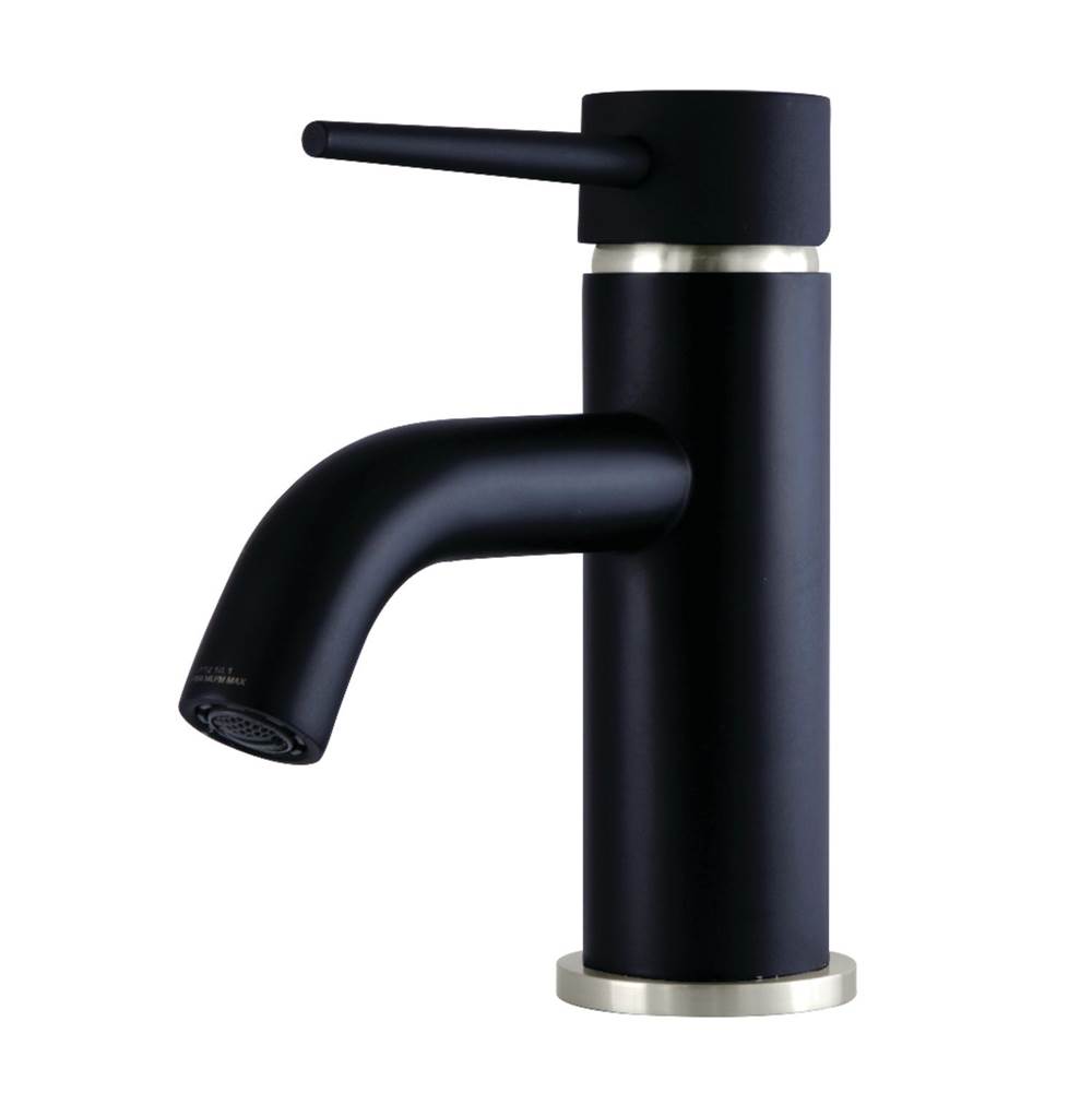 Kingston Brass Fauceture New York Single-Handle Bathroom Faucet with Push Pop-Up, Matte Black/Brushed Nickel