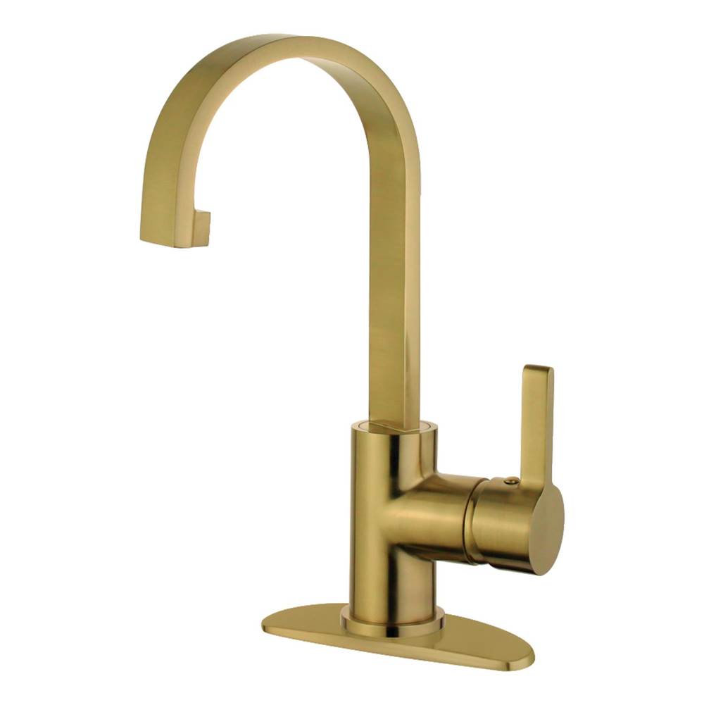 Kingston Brass Fauceture Continental Single-Handle Bathroom Faucet, Brushed Brass
