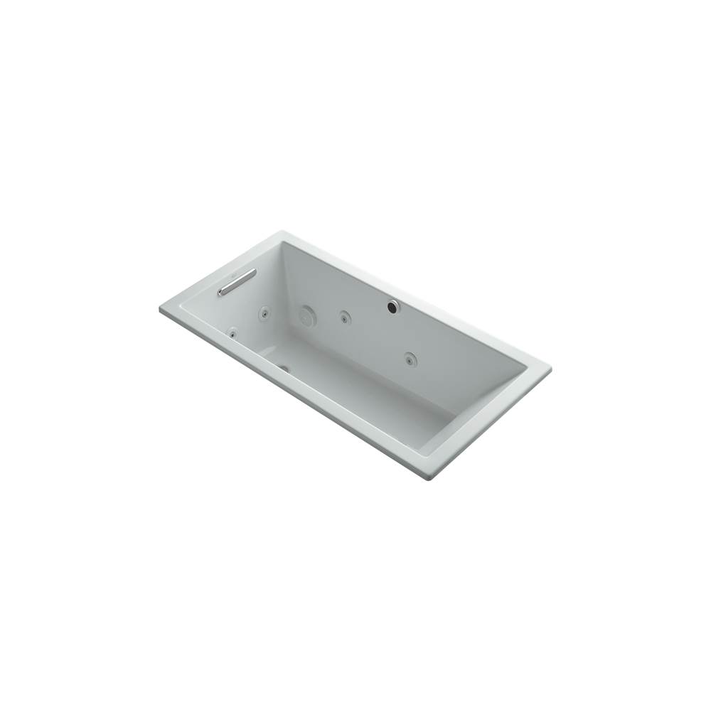 Kohler Underscore® Rectangle 60'' x 30'' heated whirlpool bath with end drain