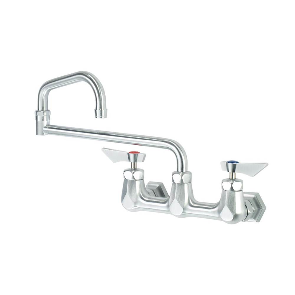 Krowne Diamond Series 8'' Center Wall Mount Faucet With 18'' Spout, Includes Mounting Hardware