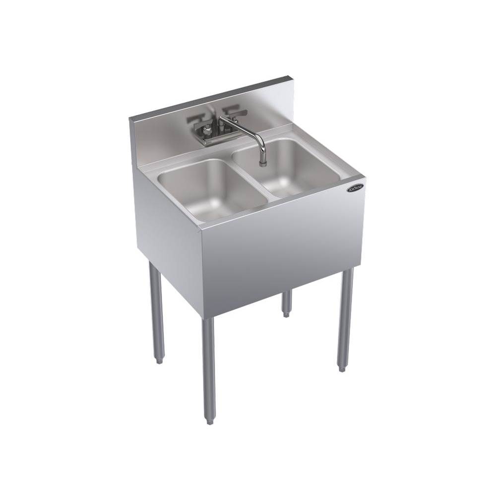 Krowne Krowne Royal Series 2''W X 19''D Bar Sink With Two Bowls, Includes Faucet And Drains