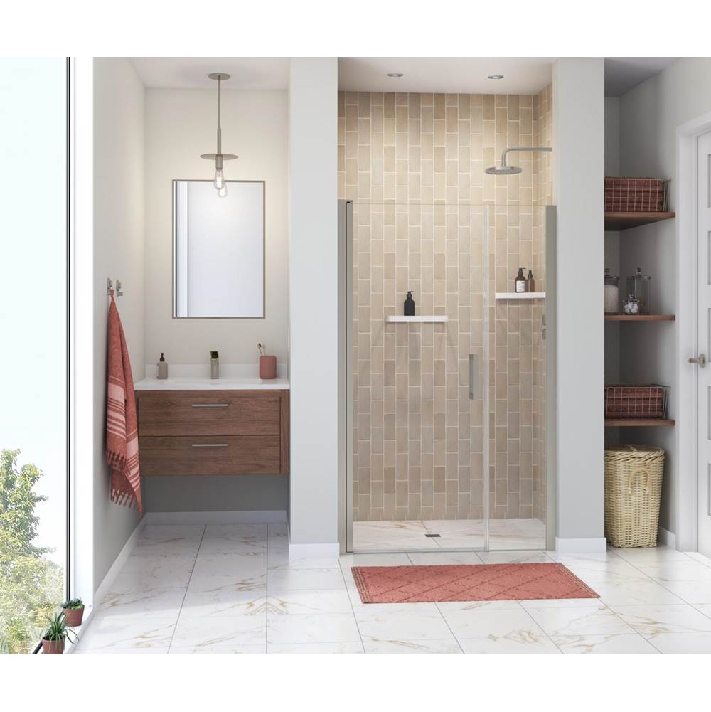 Maax Manhattan 43-45 x 68 in. 6 mm Pivot Shower Door for Alcove Installation with Clear glass & Square Handle in Brushed Nickel