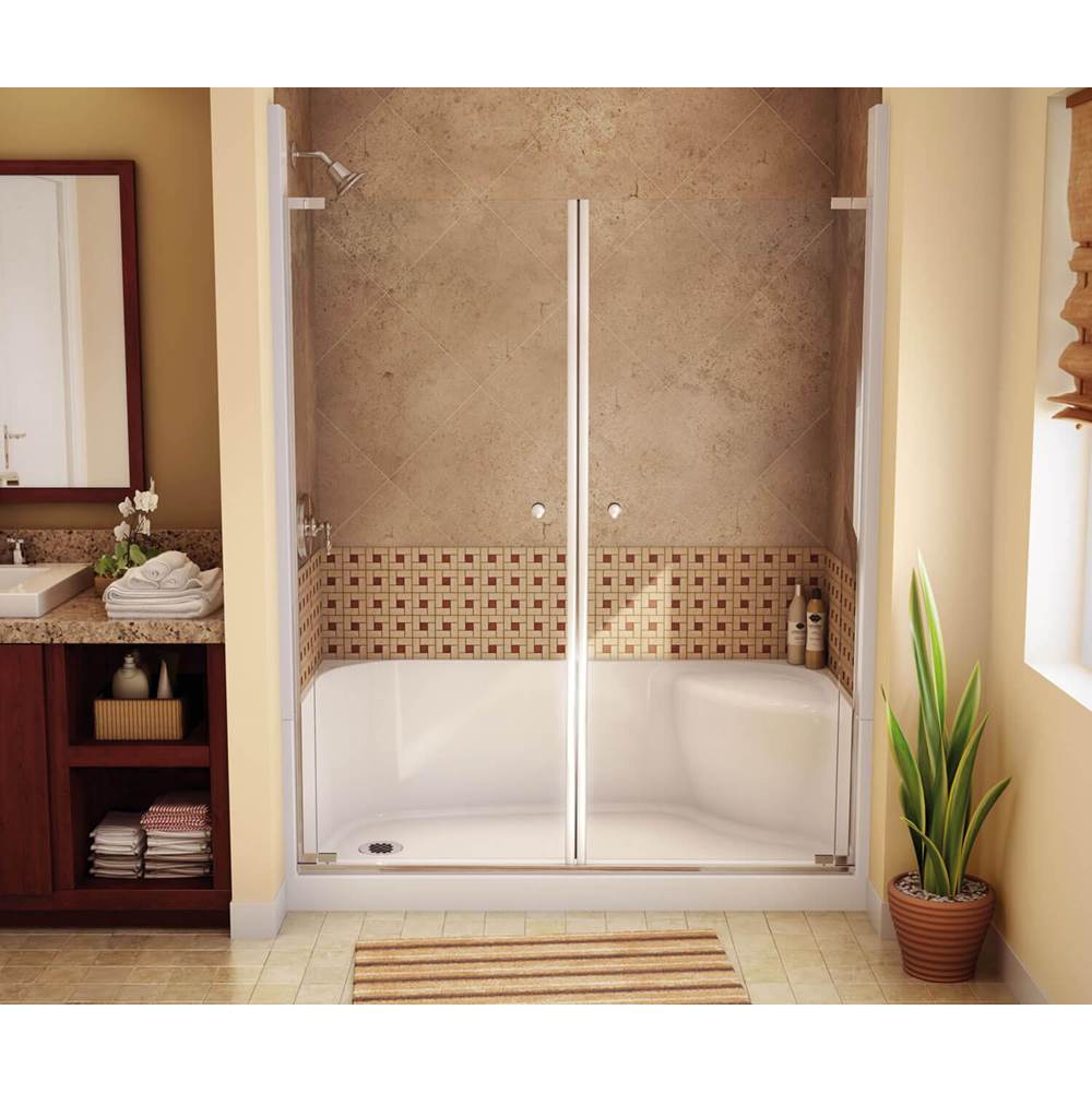 Maax SPS 3060 AFR AcrylX Alcove Shower Base with Left-Hand Drain in White