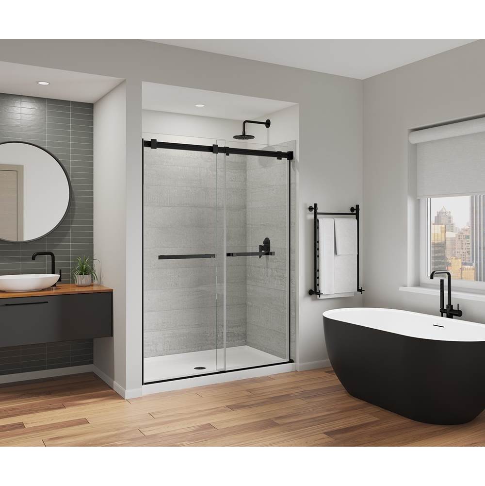 Maax Duel Alto 56-59 X 78 in. 8mm Bypass Shower Door for Alcove Installation with GlassShield® glass in Matte Black