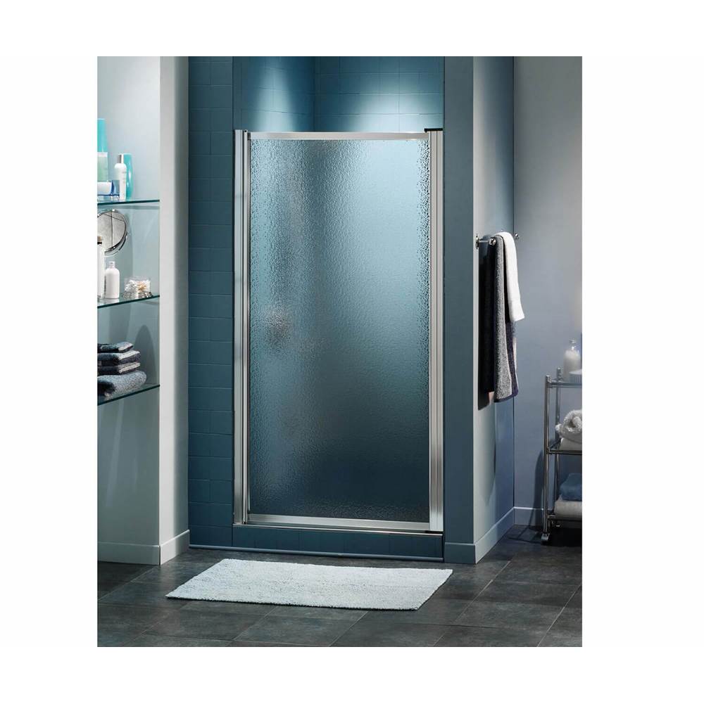 Maax Pivolok 23-24 3/4 x 64 1/2 in. Pivot Shower Door for Alcove Installation with Raindrop glass in Chrome