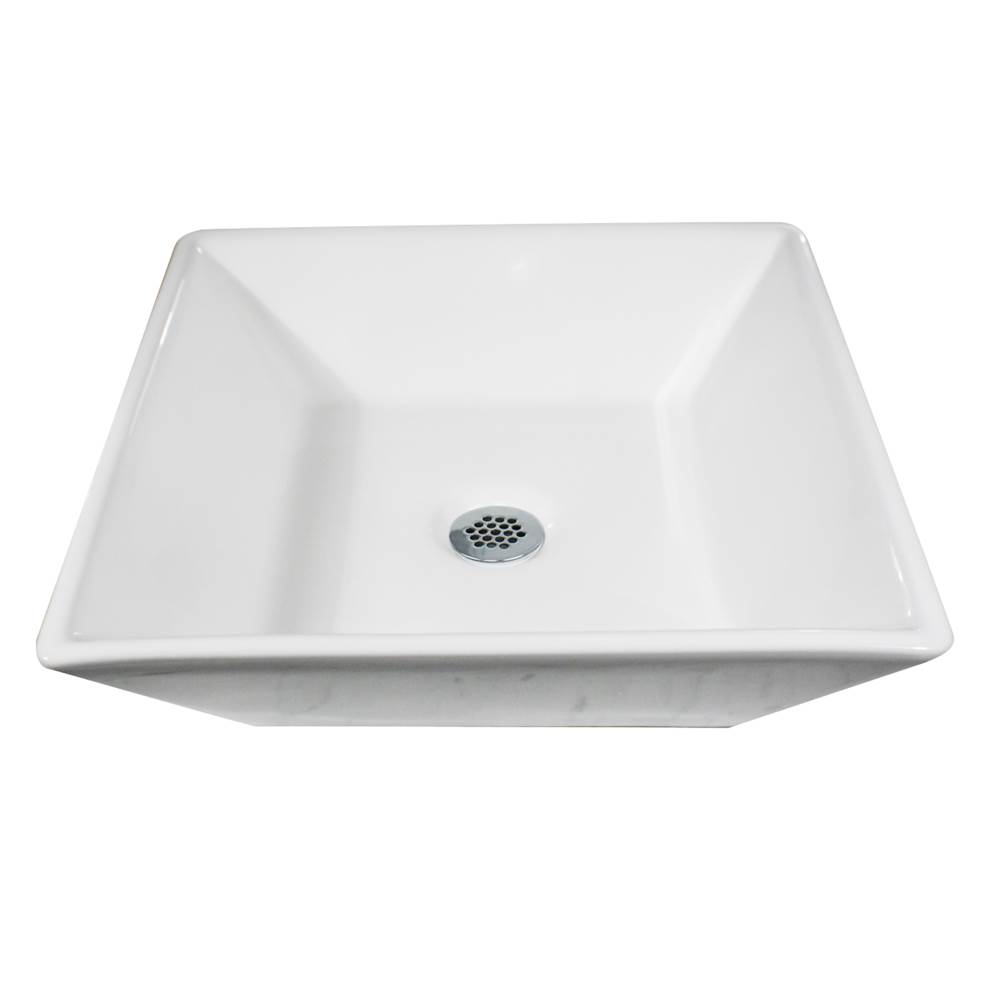 Nantucket Sinks Square Tapered White Vessel Sink