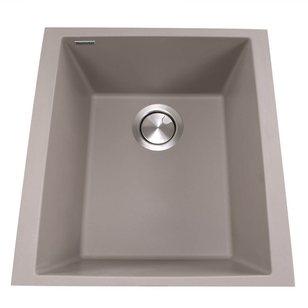 Nantucket Sinks 17'' Single Bowl Undermount Granite Composite Bar-Prep Sink Truffle