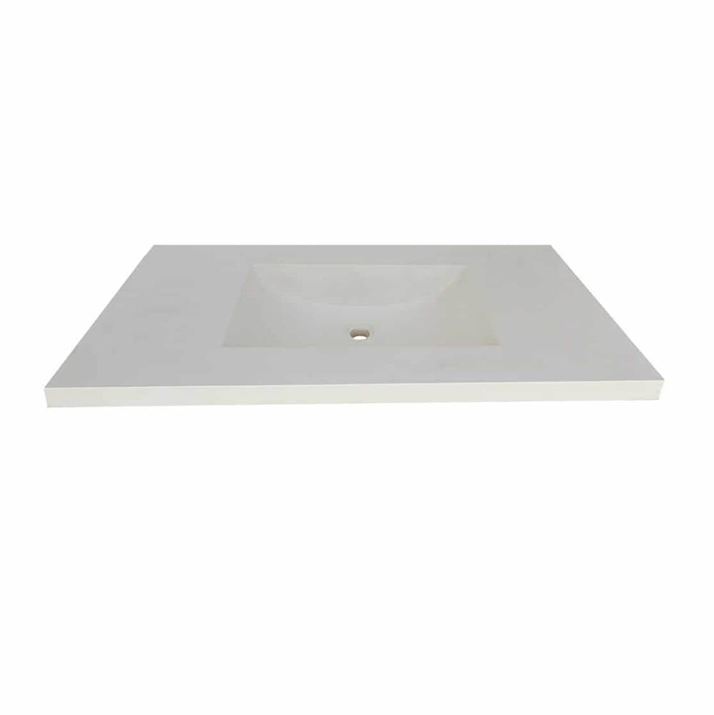 Native Trails 30'' Palomar Vanity Top with Integral Bathroom Sink in Pearl-Single faucet hole